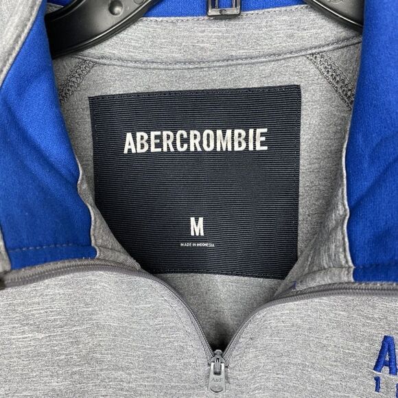 ABERCROMBIE & FITCH Mens Heather Gray 1/4-Zip Performance Sweatshirt Sz M - Picture 9 of 12